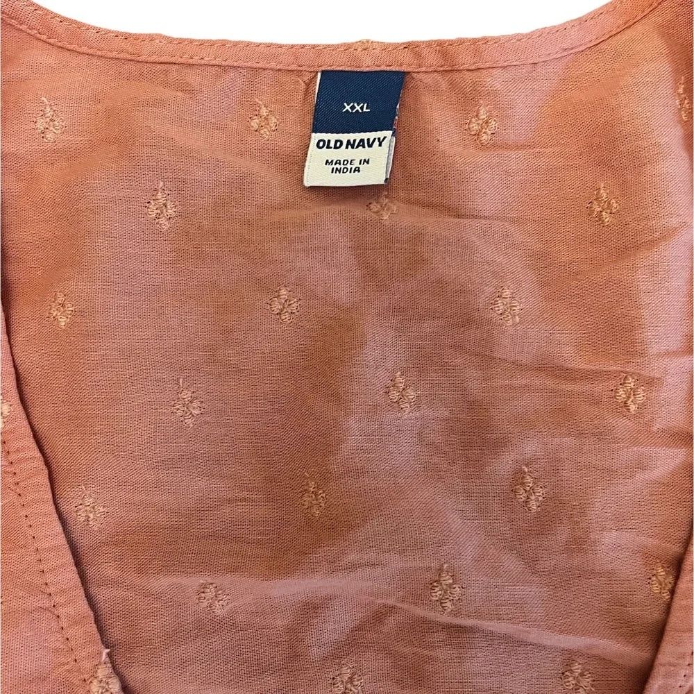 Old Navy Women's 2XL Puffed Long Sleeves NWT Top Blouse‎ Salmon Boho